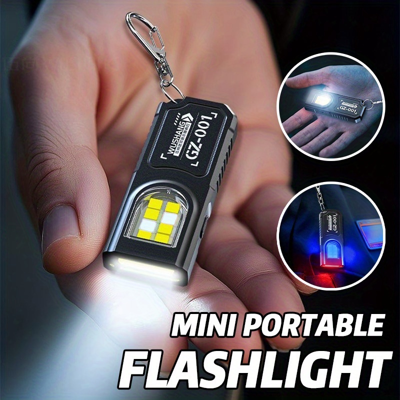 Outdoor Adventure Camp - Leistungsstarke Mini COB LED Schlüsselanhänger-Taschenlampe USB-C
