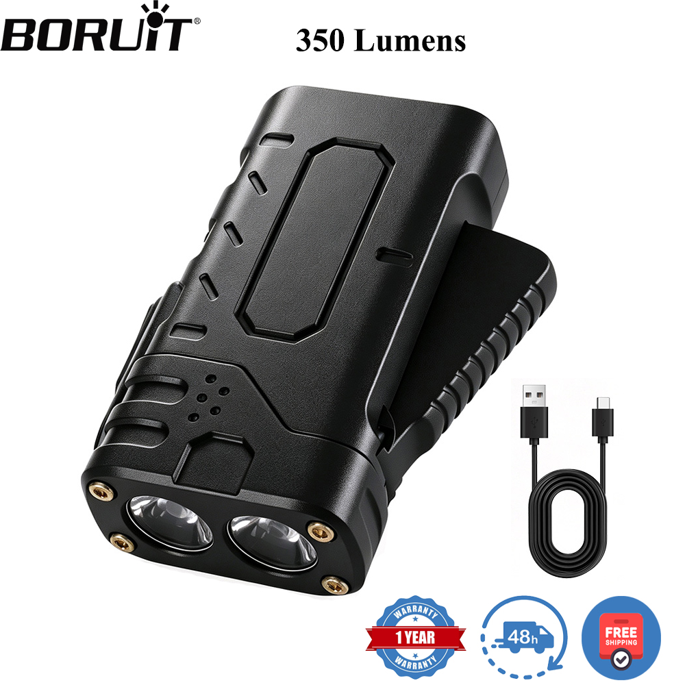 Outdoor Adventure Camp - BORUIiT Handkurbel-EDC-LED-Taschenlampe, Typ-C wiederaufladbar, selbstbetriebene Taschenlampe,