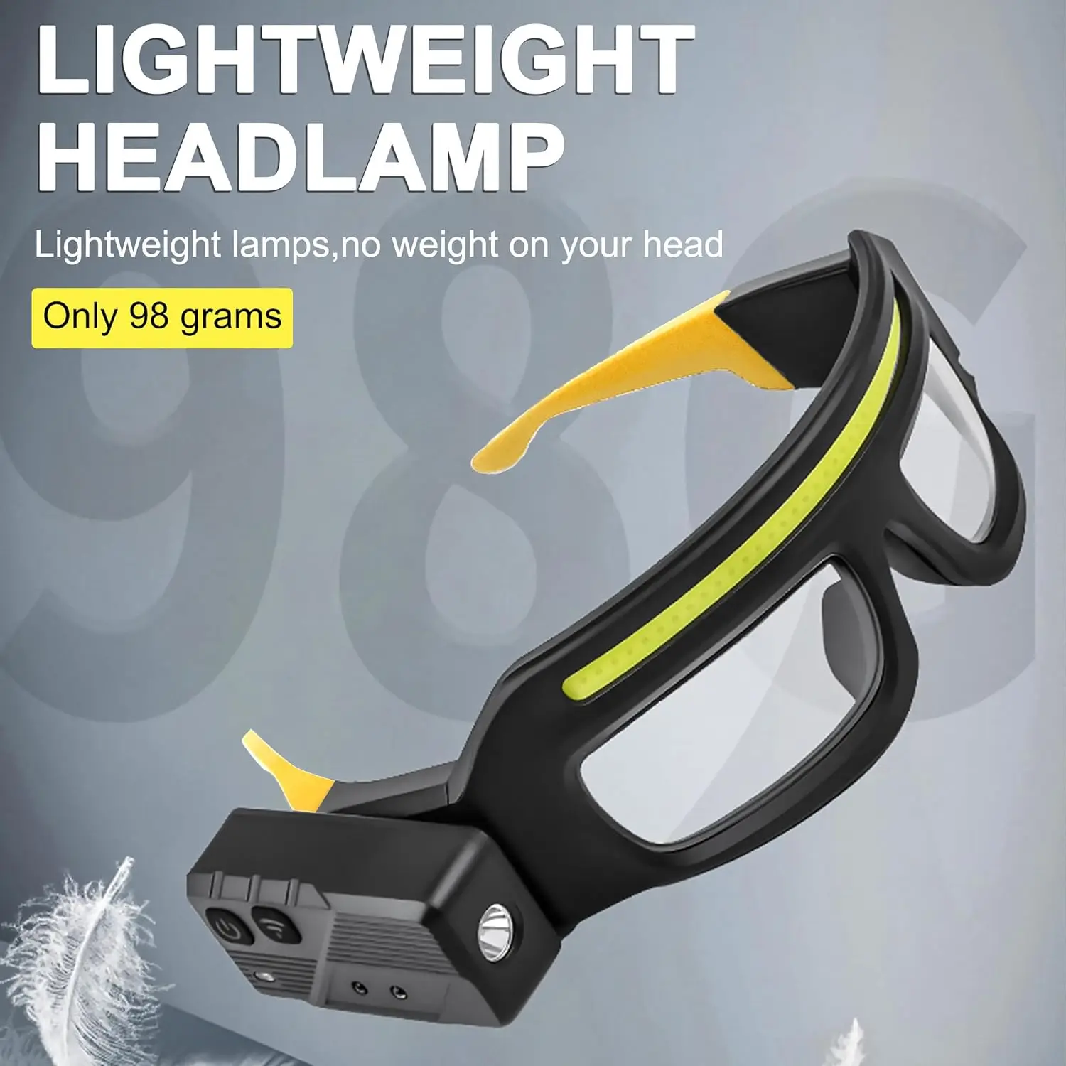 Headlamp Waterproof Rechargeable - LED-Stirnlampe, COB-Scheinwerfer, Arbeitsleuchte, doppelte Lichtquelle, Typ
