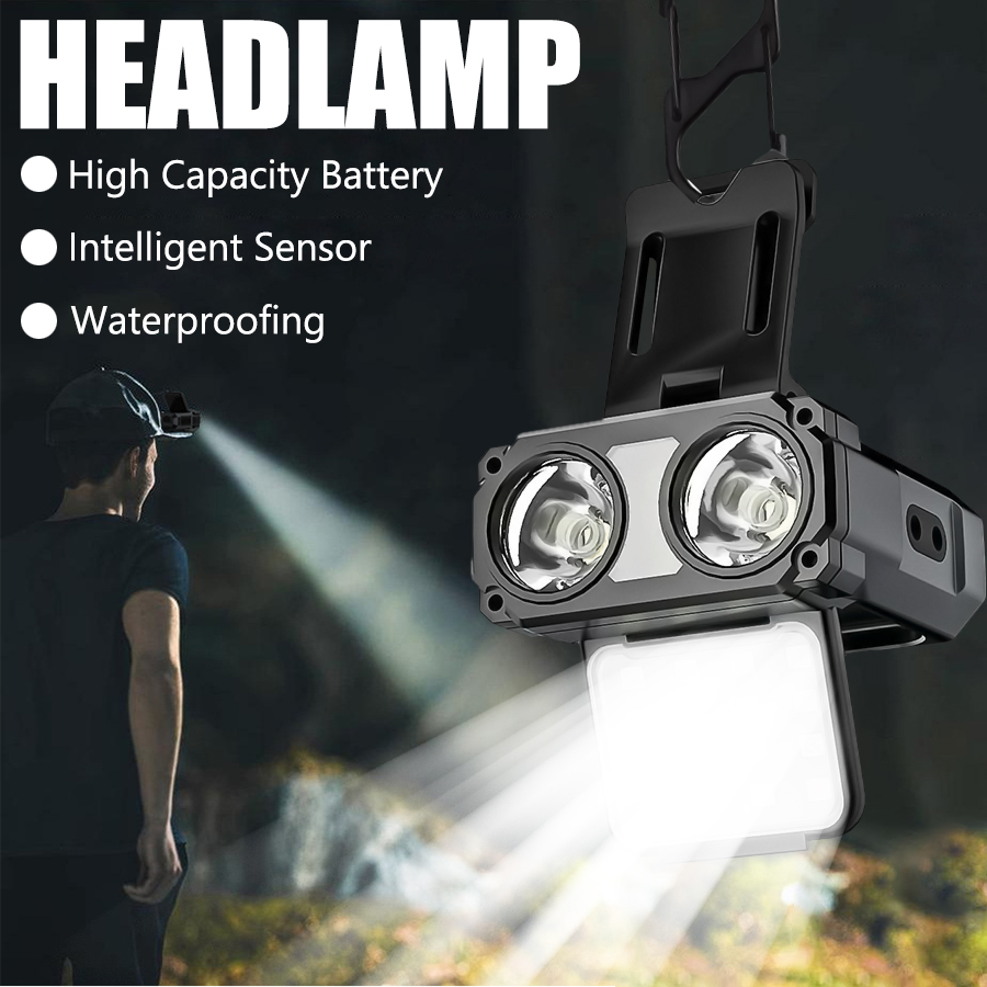 Outdoor Adventure Camp - Sensor COB LED Scheinwerfer Kappe Clip