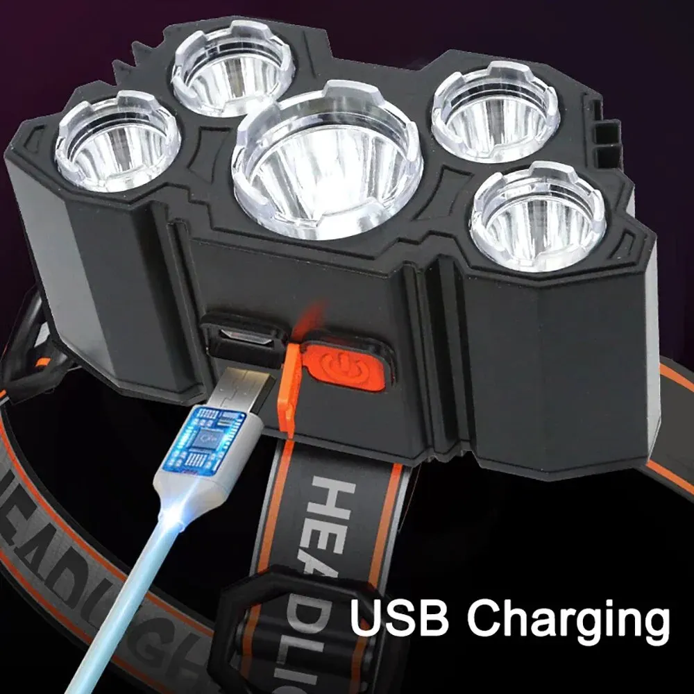 Wiederaufladbare 5-LED-Stirnla – Headlamp Waterproof Rechargeable Bewertung und Preis