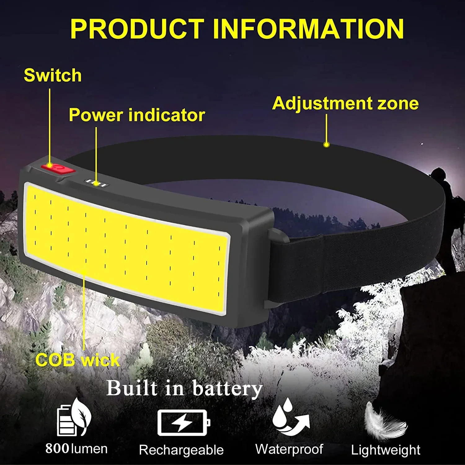 Leistungsstarke COB LED Schein – Headlamp Waterproof Rechargeable Bewertung und Preis